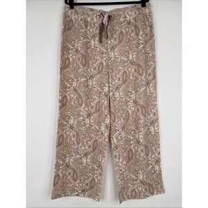 Lacey Chabert Double Drawstring Printed Pants Size XL Pink Multicolor Paisley